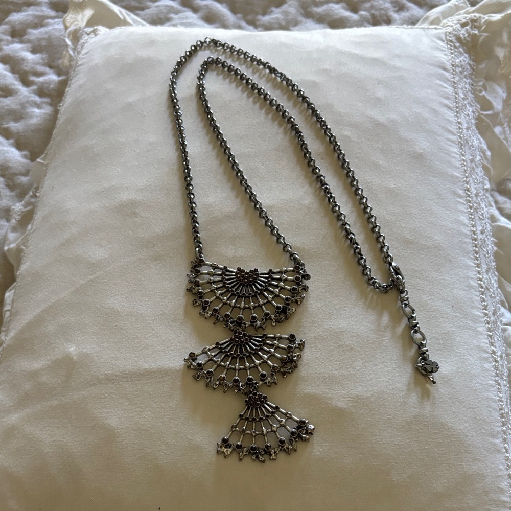 Lucky Brand Silver Fan Pendant Necklace
